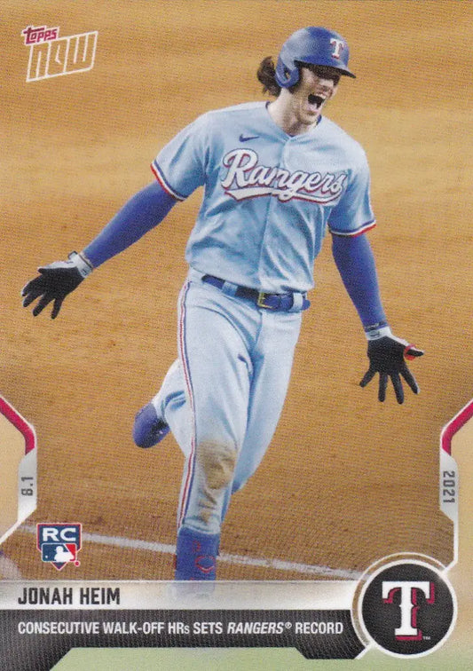 2021 Topps Now #602 Jonah Heim baseball card for Texas Rangers collectors