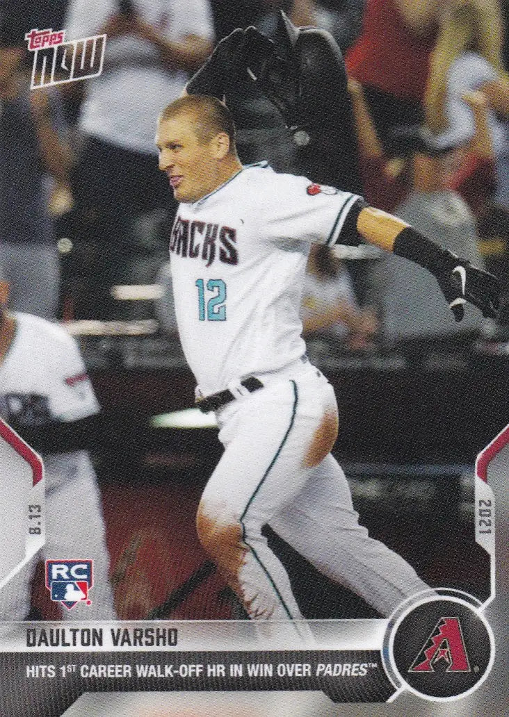 Daulton Varsho baseball card from 2021 Topps Now featuring Arizona Diamondbacks player