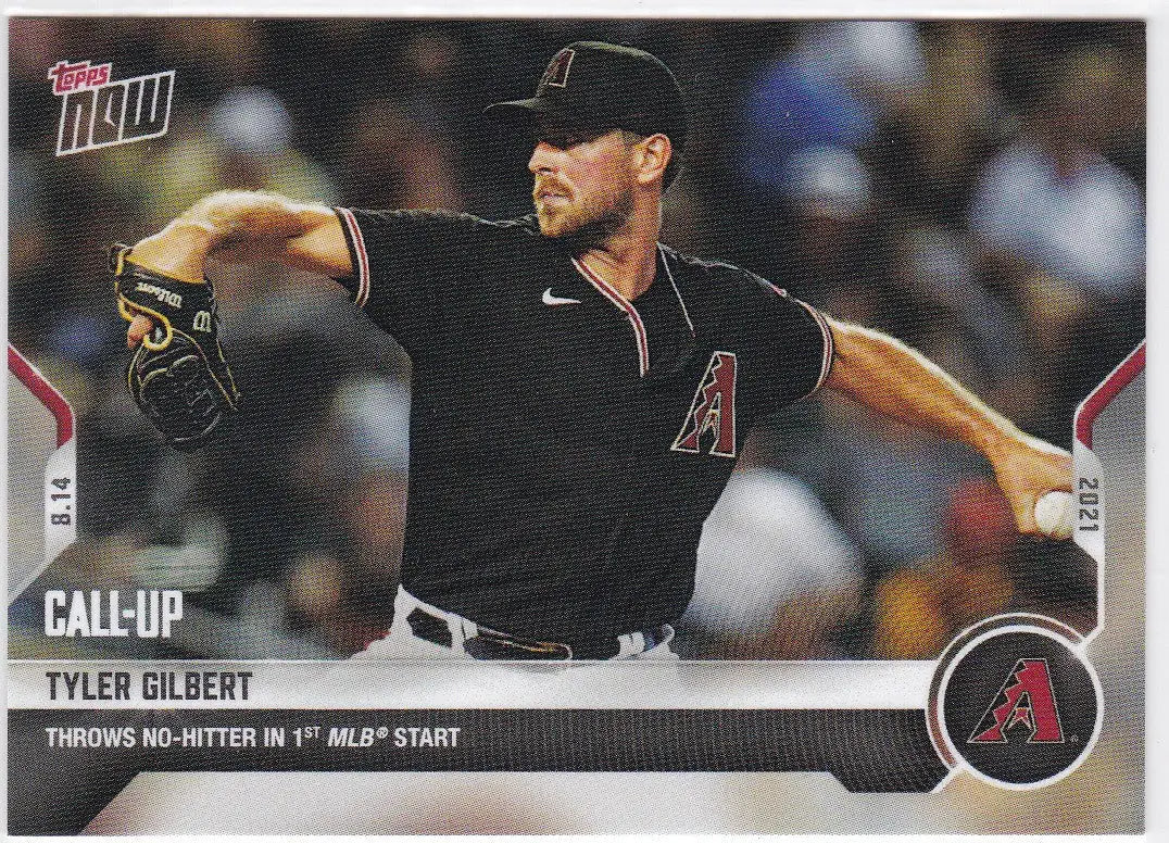 Tyler Gilbert baseball card from 2021 Topps Now featuring Arizona Diamondbacks