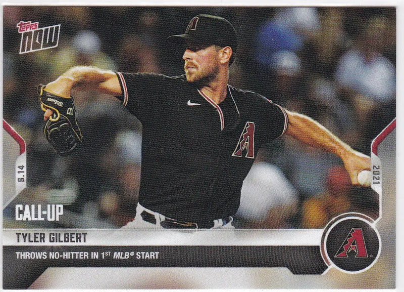 Tyler Gilbert baseball card from 2021 Topps Now featuring Arizona Diamondbacks