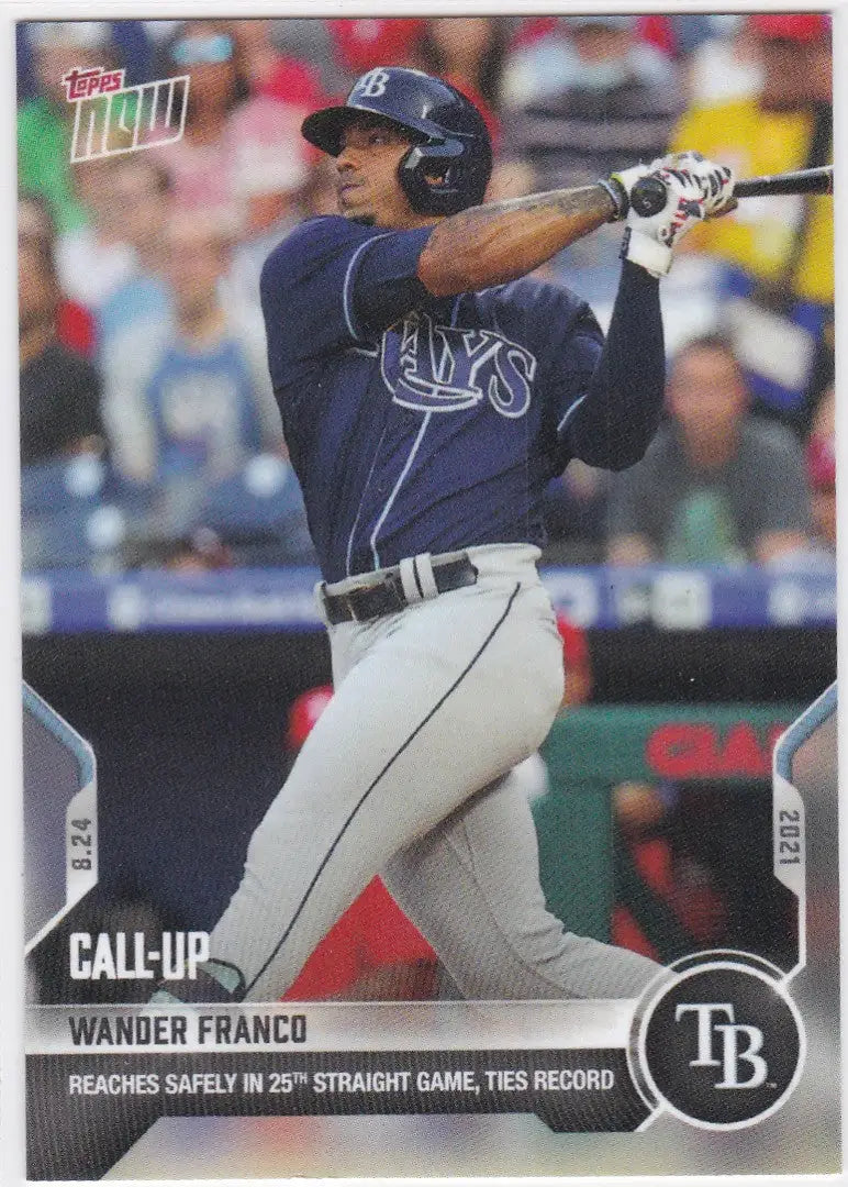 Wander Franco baseball card from 2021 Topps Now featuring Tampa Bay Rays design