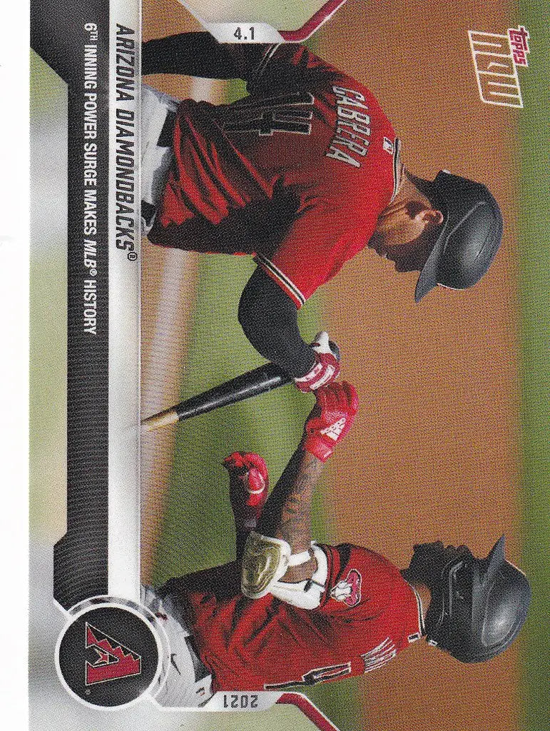 Baseball trading card featuring Arizona Diamondbacks 6th Inning Power Surge players in red uniforms