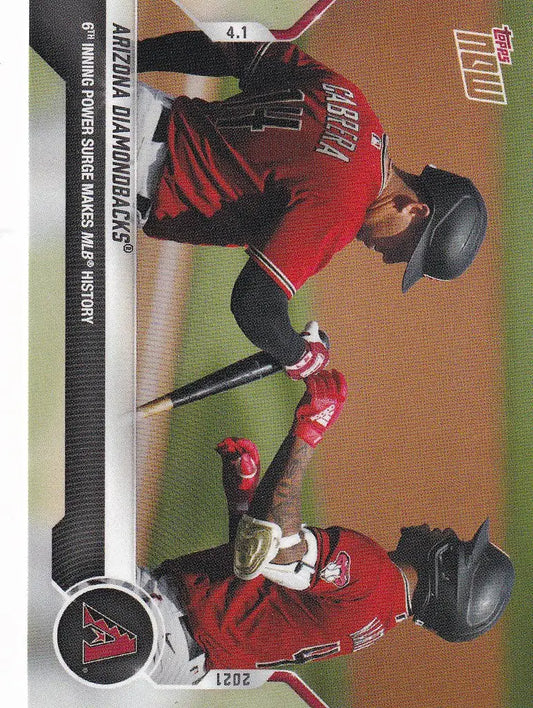Baseball trading card featuring Arizona Diamondbacks 6th Inning Power Surge players in red uniforms
