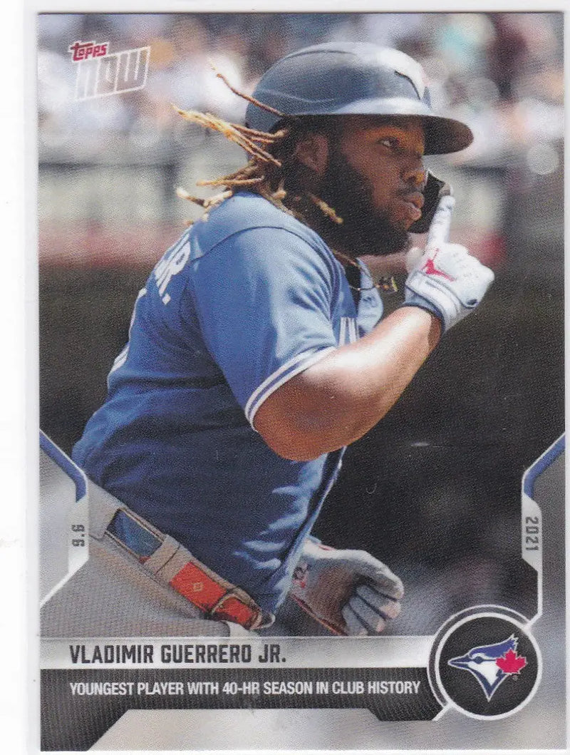Vladimir Guerrero Jr baseball card from 2021 TOPPS NOW featuring Toronto Blue Jays star player