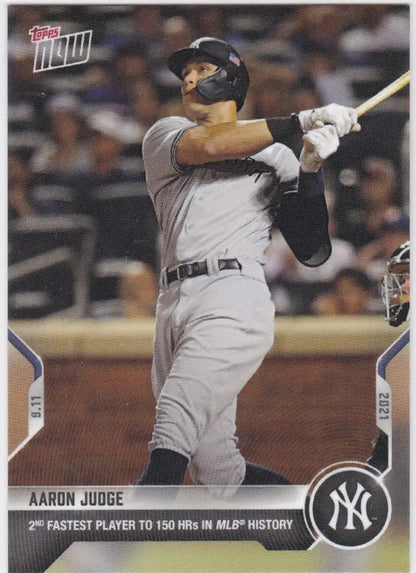 Aaron Judge baseball card from 2021 TOPPS NOW featuring New York Yankees star