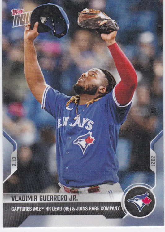 Vladimir Guerrero Jr. baseball card featuring Toronto Blue Jays, part of 2021 TOPPS NOW series