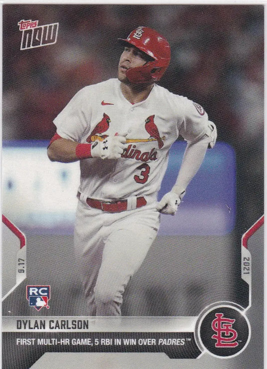 Dylan Carlson baseball card from 2021 TOPPS NOW featuring Louis Cardinals player Carlson- St Louis