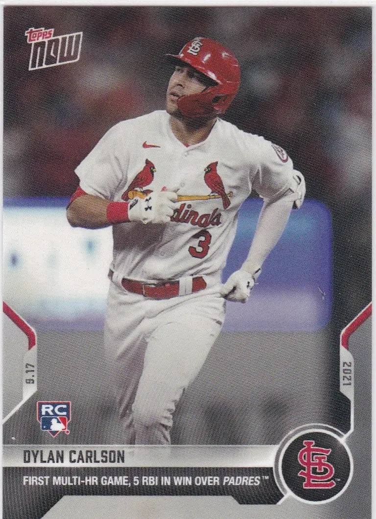 Dylan Carlson baseball card from 2021 TOPPS NOW featuring Louis Cardinals player Carlson- St Louis