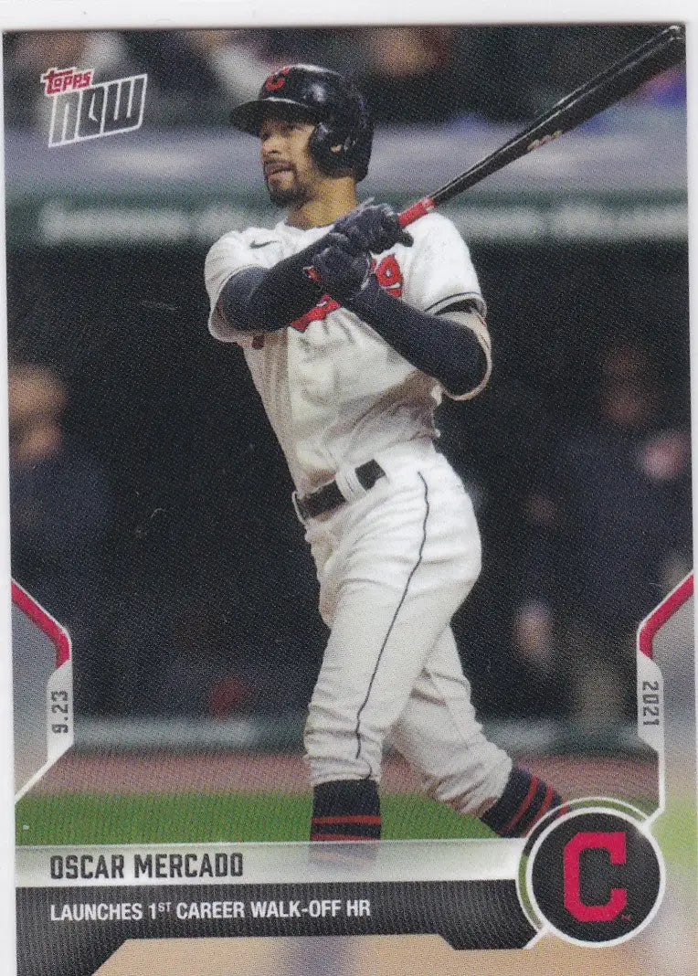 Oscar Mercado baseball card 2021 TOPPS NOW Cleveland Indians collectible image