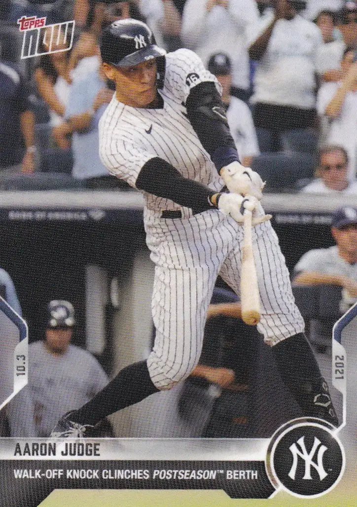 2021 TOPPS NOW Aaron Judge baseball card featuring New York Yankees player