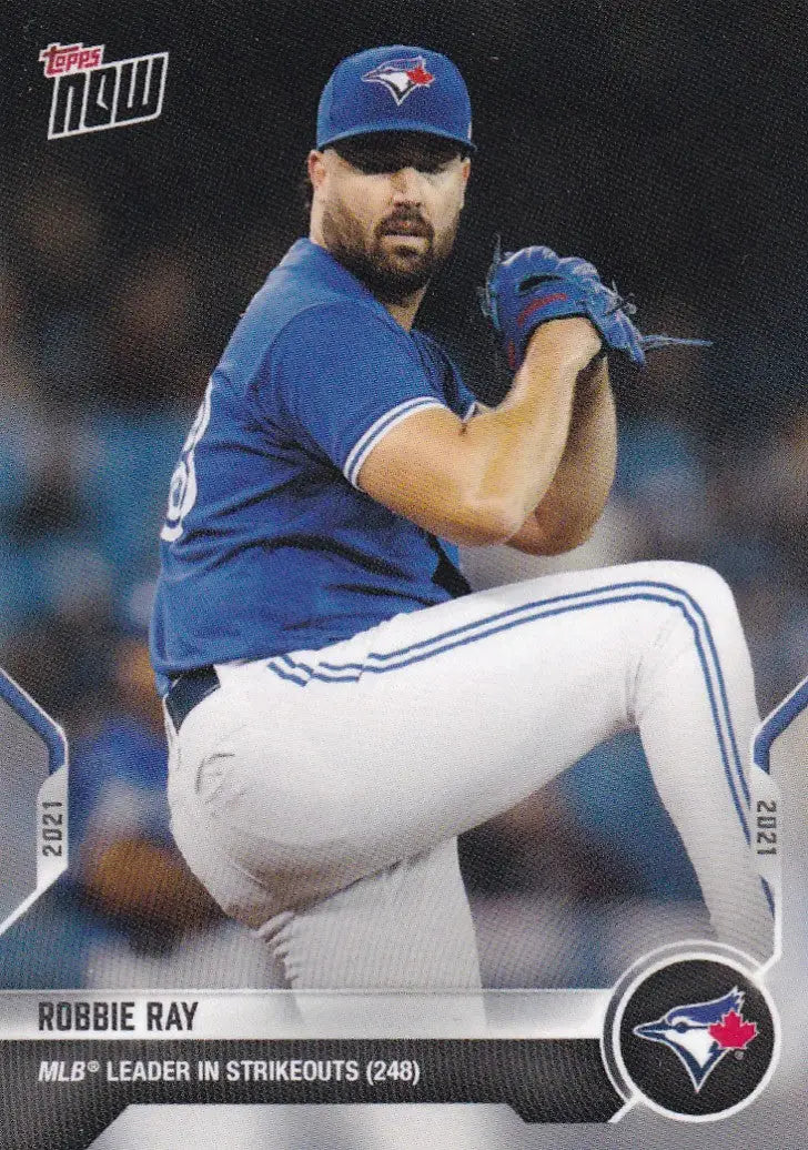 Robbie Ray Toronto baseball card from 2021 TOPPS NOW #908 featuring Toronto Blue Jays
