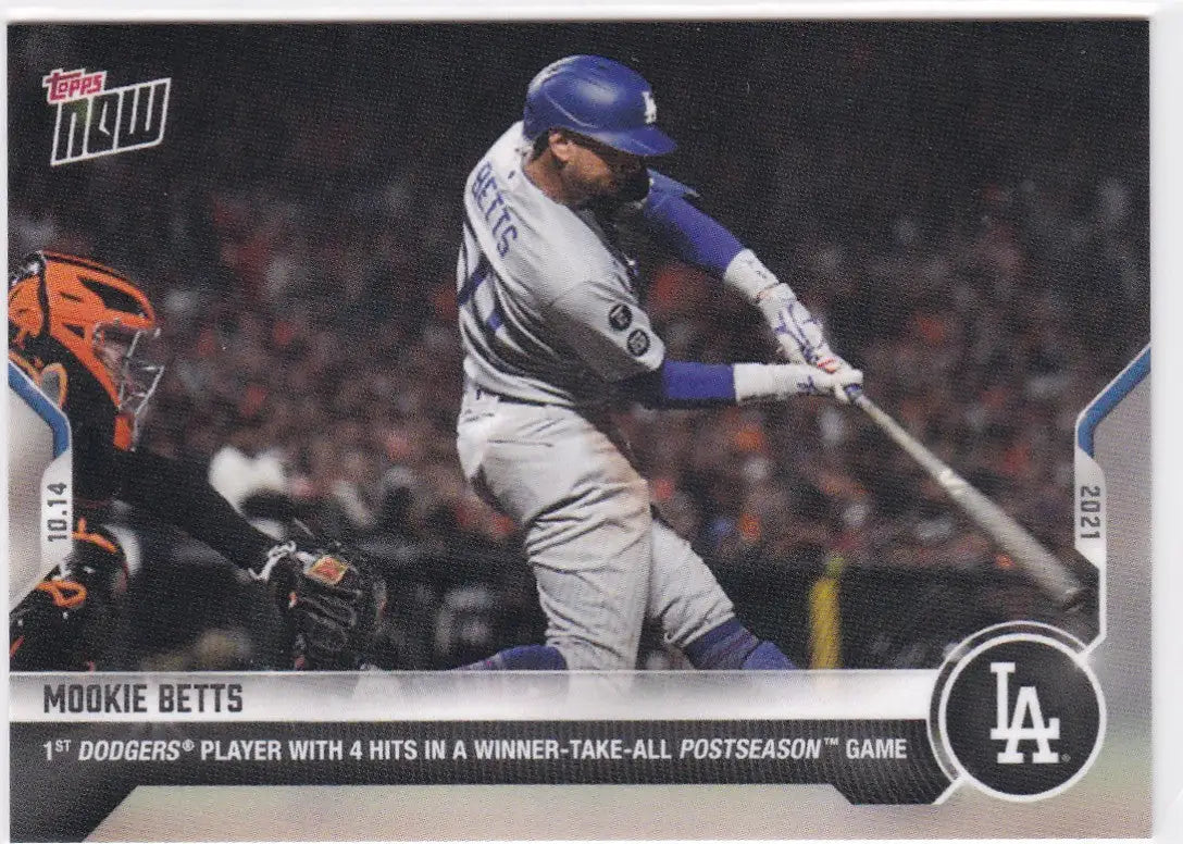 Mookie Betts Los Angeles Dodgers baseball card from 2021 TOPPS NOW series