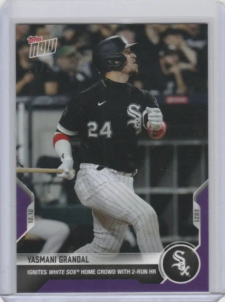 Yasmani Grandal Chicago White Sox player card featuring jersey number 24 swinging bat
