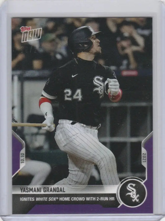 Yasmani Grandal Chicago White Sox player card featuring jersey number 24 swinging bat