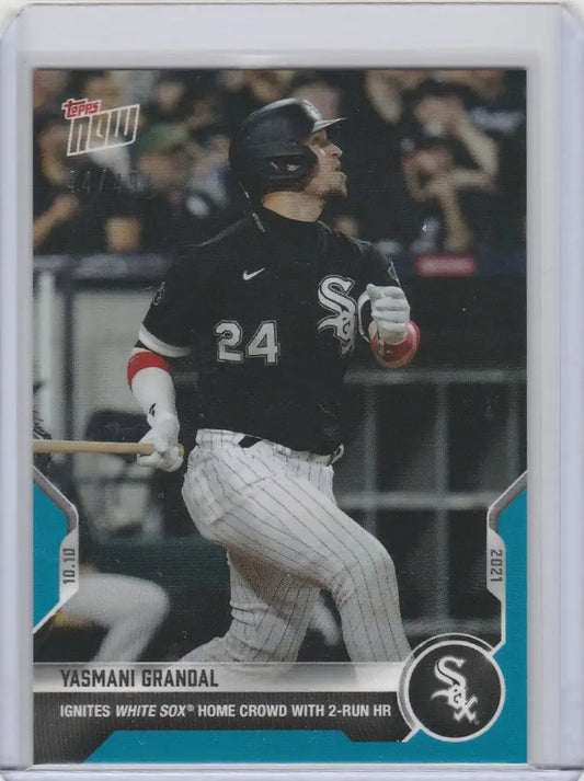 Yasmani Grandal Chicago White Sox batting stance on 2021 Topps Now Parallel card