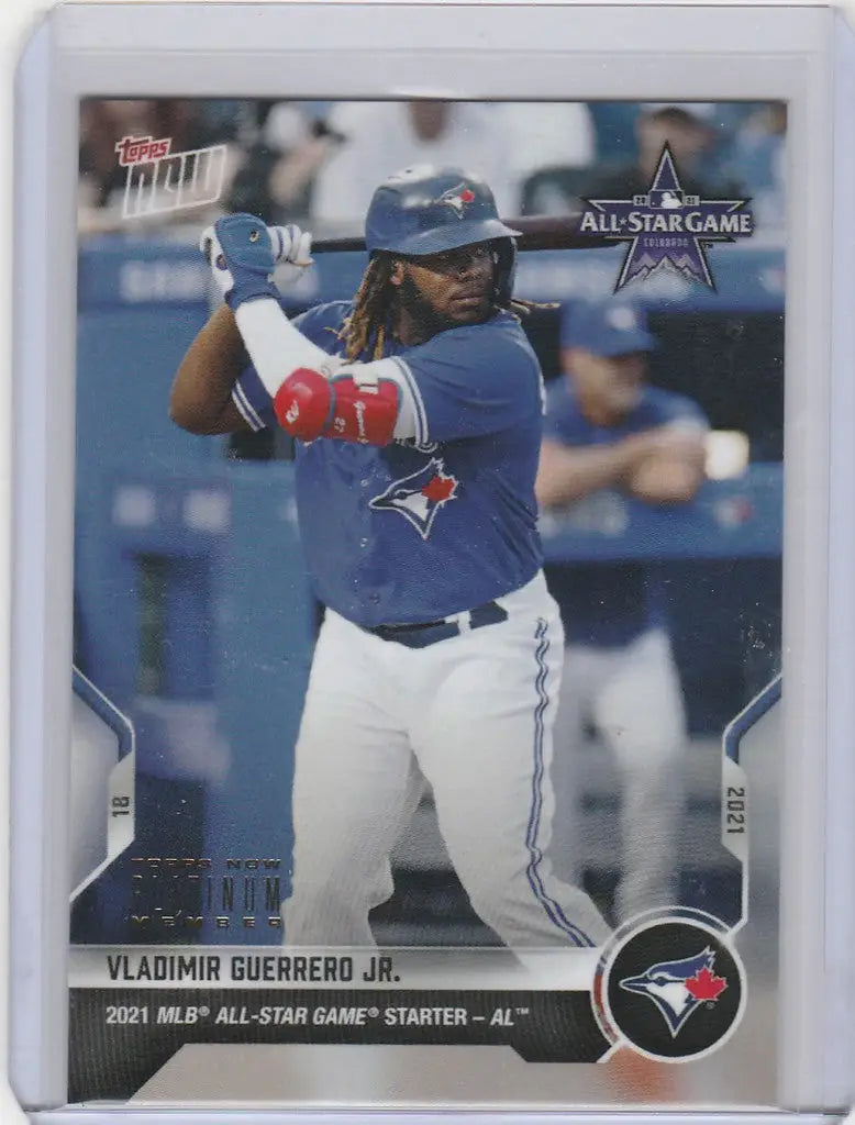 Baseball card of Vladimir Guerrero Blue Jays at the All-Star Game 2021 Topps Now Platinum