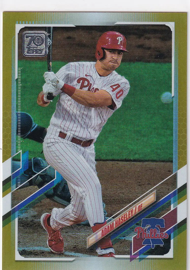 2021 TOPPS SERIES TWO #590 ADAM HASELEY GOLD- PHILADELPHIA PHILLIES - Baseball Card Single