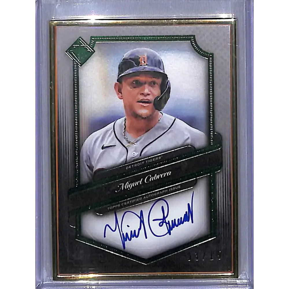 2021 Topps Transcendent Emerald #TCAMC Miguel Cabrera Auto 3/15 Detroit Tigers Baseball Card - Baseball Card Single