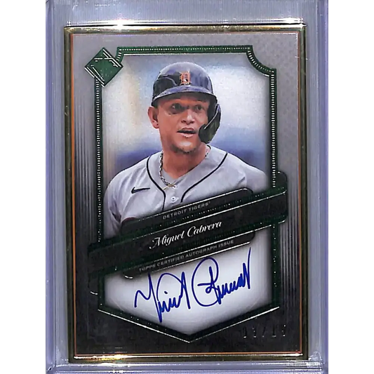 2021 Topps Transcendent Emerald #TCAMC Miguel Cabrera Auto 3/15 Detroit Tigers Baseball Card - Baseball Card Single