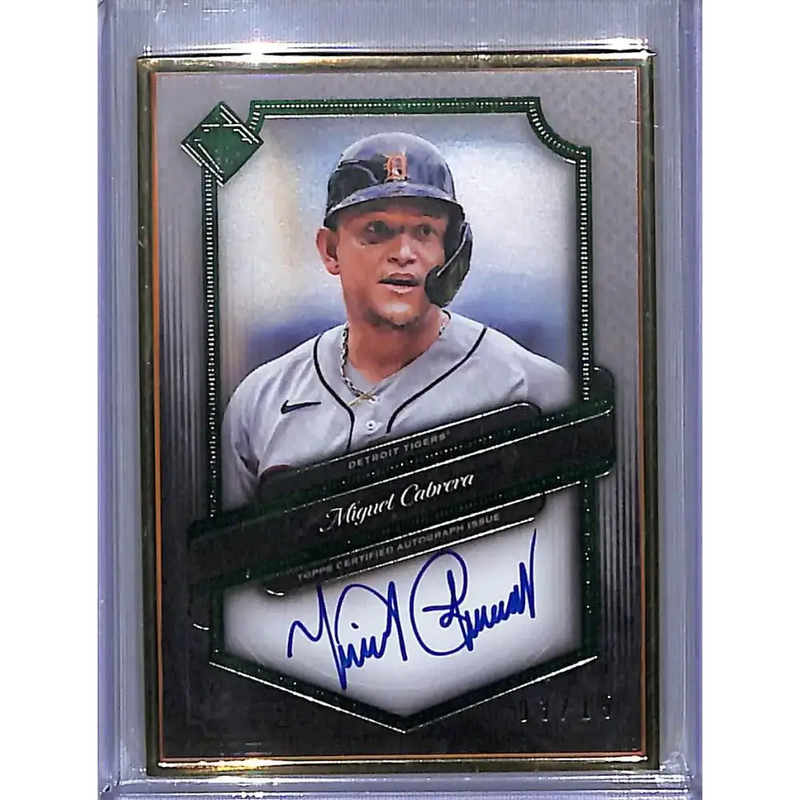 2021 Topps Transcendent Emerald #TCAMC Miguel Cabrera Auto 3/15 Detroit Tigers Baseball Card - Baseball Card Single