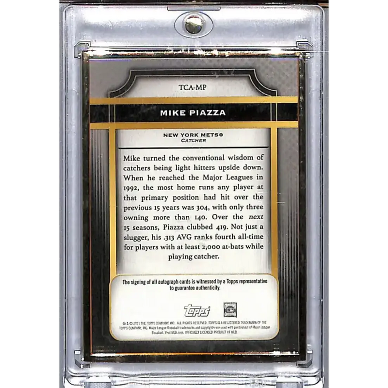 2021 Topps Transcendent #TCAMP Mike Piazza EX Excellent Auto 15/20 New York Mets Baseball Card - Baseball Card Single