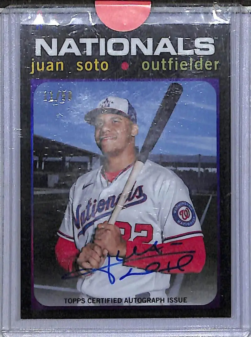 2021 Topps Tribute 1971 #TTA-JS Juan Soto NM-MT Auto 11/50 Washington Nationals - Baseball Card Single