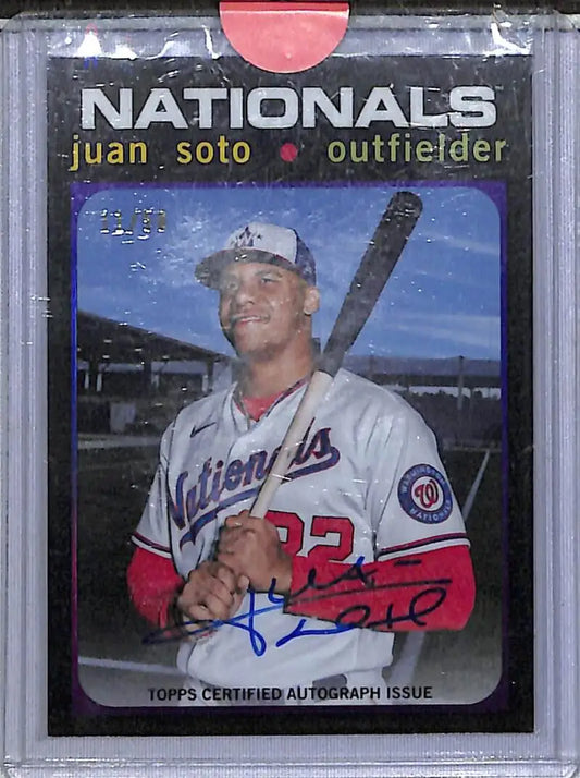 2021 Topps Tribute 1971 #TTA-JS Juan Soto NM-MT Auto 11/50 Washington Nationals - Baseball Card Single
