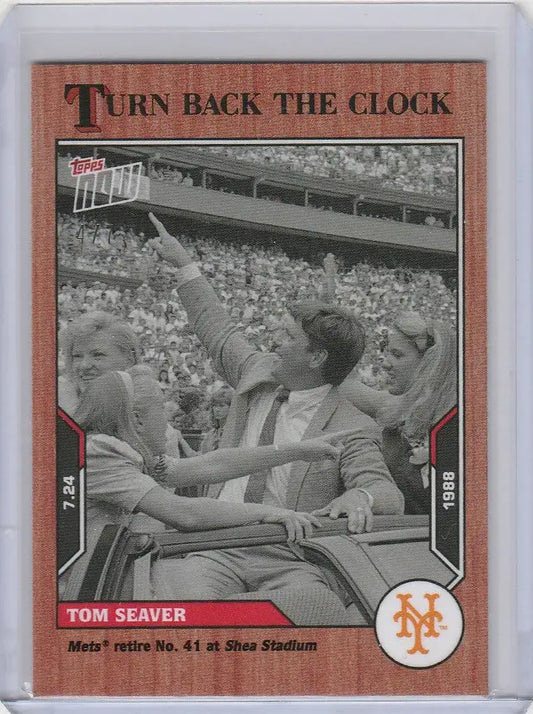 2021 Topps TURN BACK THE CLOCK CHERRY PARALLEL #115 TOM SEAVER NEW YORK METS 4/7 - Baseball Card Single