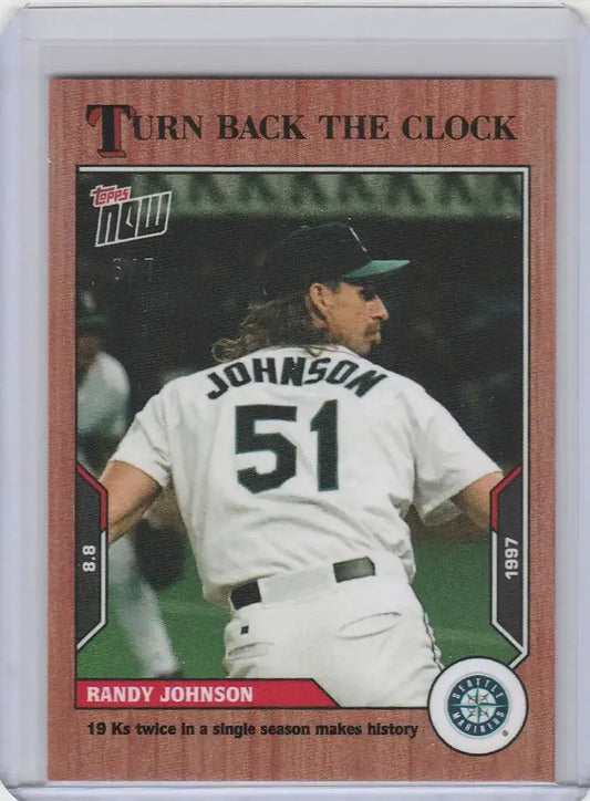 2021 Topps TURN BACK THE CLOCK CHERRY PARALLEL #130 RANDY JOHNSON MARINERS 6/7 - Baseball Card Single