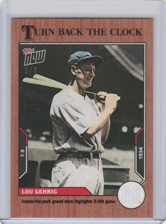 2021 Topps TURN BACK THE CLOCK CHERRY PARALLEL #96 LOU GEHRIG NEW YORK YANKEES 3/7 - Baseball Card Single