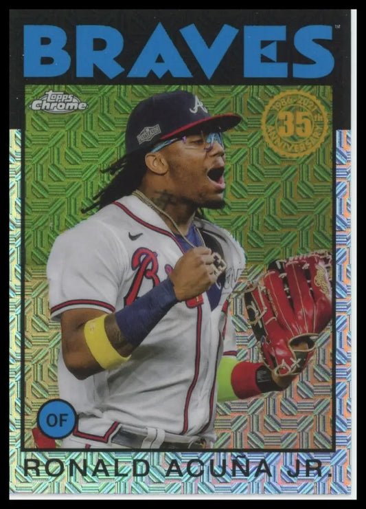 2021 Topps Update - 1986 35th Anniversary Chrome Ronald Acuña Jr. 86C-35 NM - Baseball Card Single