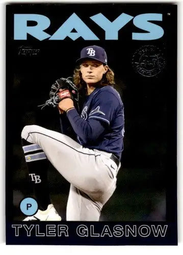 2021 Topps Update 1986 Topps Baseball 35th Anniversary Blue Tyler Glasnow card with original gloss