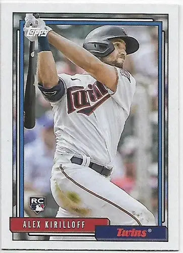 Alex Kirilloff baseball card from 2021 Topps Update 1992 Topps Redux with original gloss