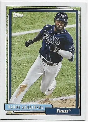 Randy Arozarena baseball card from 2021 Topps Update 1992 Topps Redux with original gloss