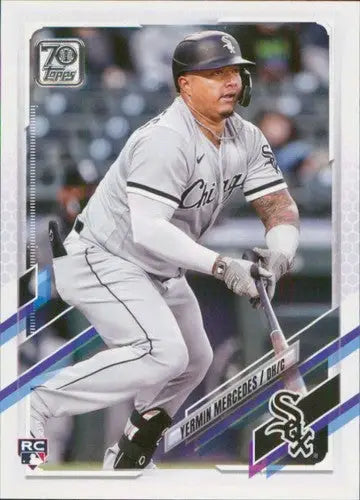 Yermin Mercedes rookie White Sox baseball card from 2021 Topps Update US10 with original gloss