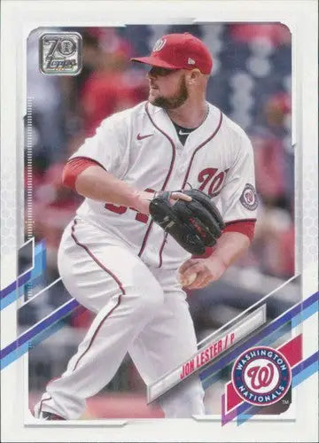 Jon Lester baseball card from 2021 Topps Update series with original gloss finish