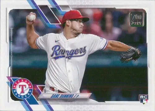 2021 Topps Update Dane Dunning baseball card NM-MT RC Rookie Rangers for sports cards collectors