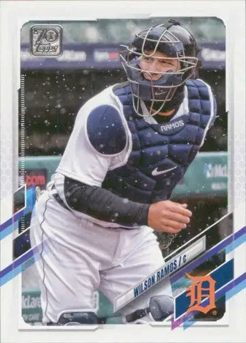 Baseball card of Wilson Ramos from 2021 Topps Update with original gloss on display