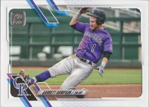 2021 Topps Update Garrett Hampson baseball card with original gloss, typically sells well