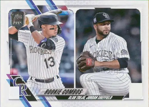 Original gloss baseball rookie card 2021 Topps Update US16 Jordan Sheffield Alan Trejo sports cards