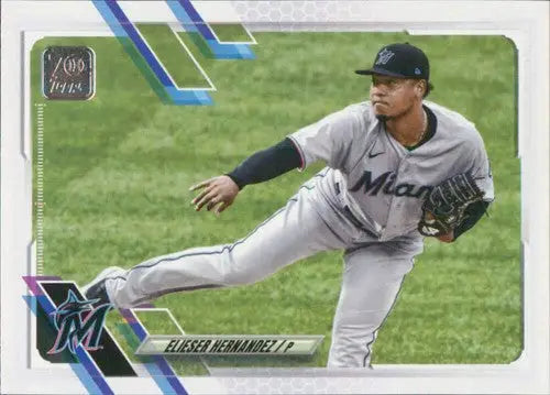 Baseball card featuring Elieser Hernandez from 2021 Topps Update US168 with original gloss