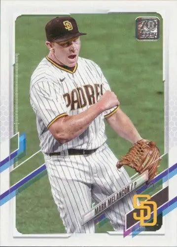Baseball card featuring Mark Melancon from 2021 Topps Update series with original gloss