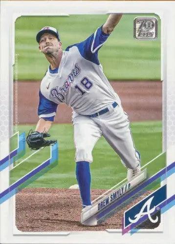 2021 Topps Update US181 Drew Smyly baseball card with original gloss featuring Braves