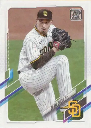 2021 Topps Update Blake Snell baseball card featuring original gloss and Padres team branding
