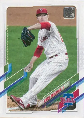 Chase Anderson baseball card from 2021 Topps Update with original gloss and simple Sandoval design