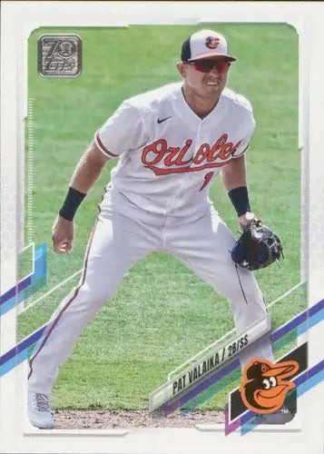 2021 Topps Update Pat Valaika baseball card Orioles sports card with original gloss