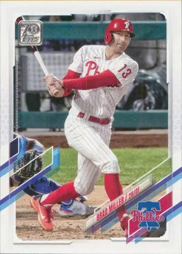 Original gloss of Brad Miller baseball card from 2021 Topps Update US201