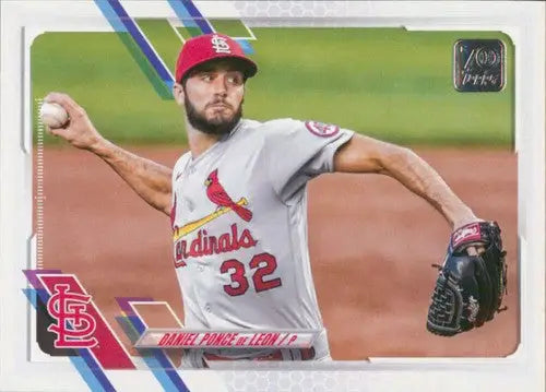 Baseball card from Topps Update featuring Daniel Ponce de Leon with original gloss