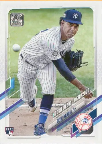 Deivi Garcia rookie baseball card from 2021 Topps Update with original gloss and NM-MT grade