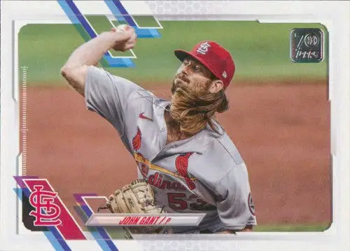2021 Topps Update John Gant baseball card featuring original gloss and Cardinals design